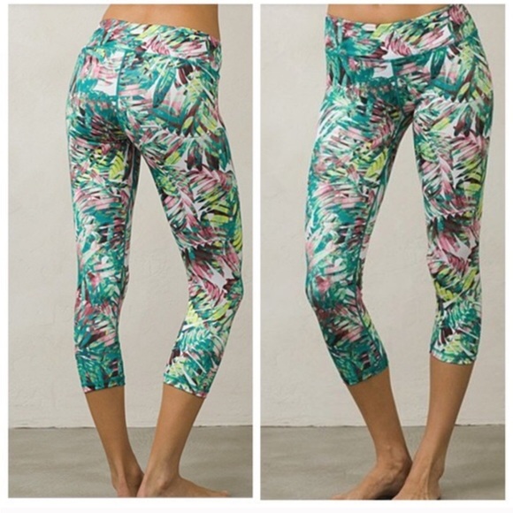 Prana Pants - Prana Palm Leaf Print Cropped Legging